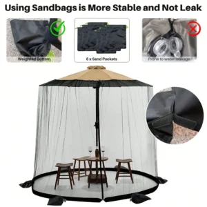 Adjustable Mosquito Net For Umbrella Zipper Door