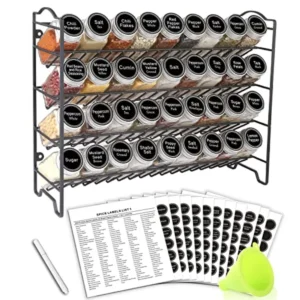 Spice Rack Organizer with 36 Empty Square