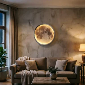 Indoor Rechargeable Wireless Moon Wall Lamp
