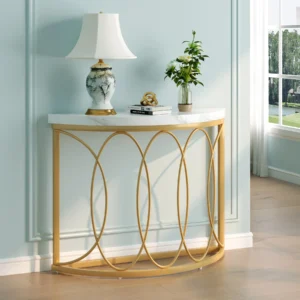 Tribesigns Half Moon Gold Console Table,