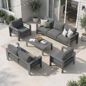 All-Weather Oversized Metal Patio Furniture Set