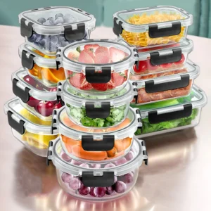 12pcs Glass Lunch Box Food Storage Containers Meal Prep